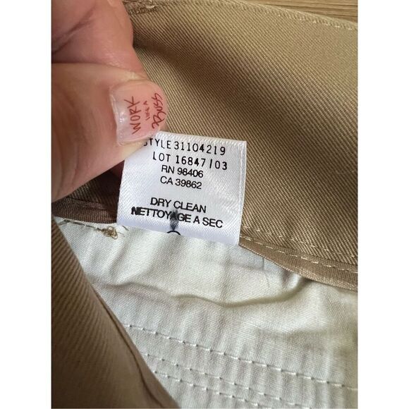 THEORY Low-Rise Beige Cotton Twill Flare Leg Pants w/ Pockets sz 12 - Picture 6 of 10